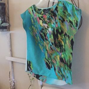 🌈 cropped sleeve high low summer shirt